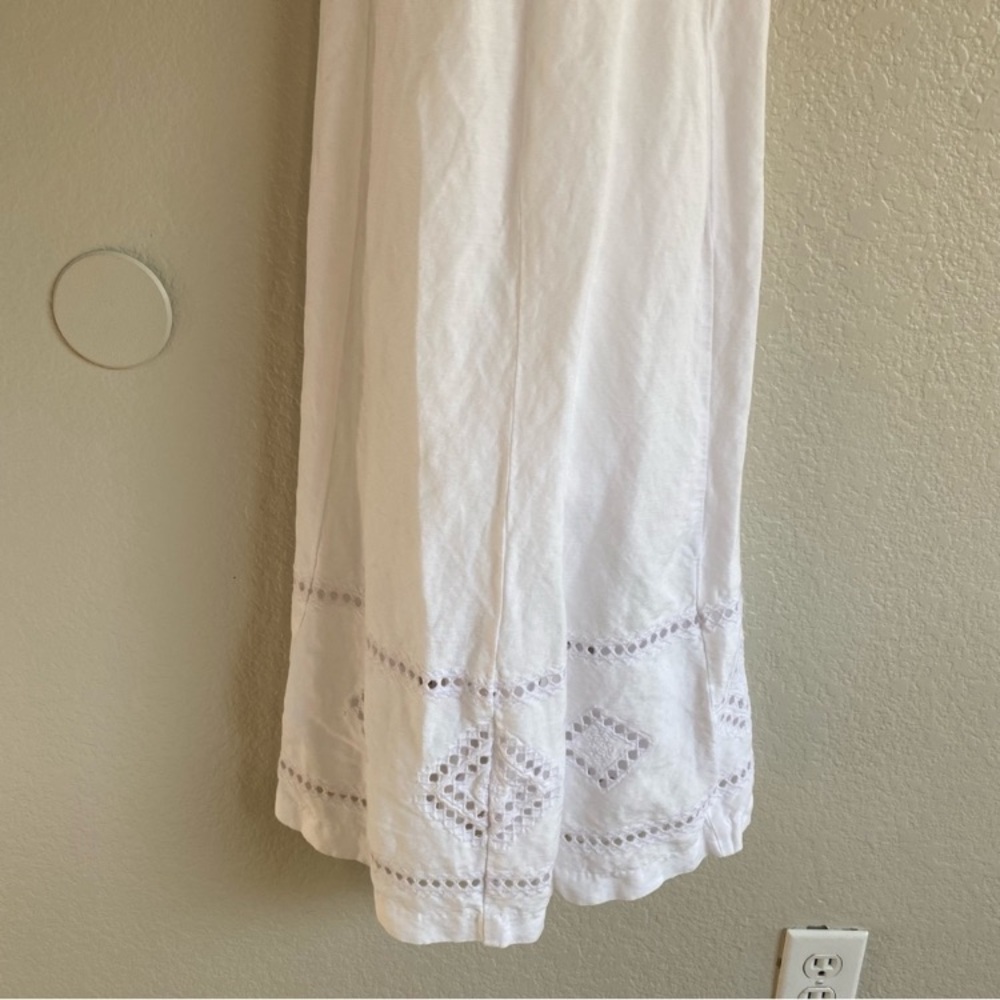 Madewell White Eyelet-Hem Linen Maxi Dress - Picture 7 of 8